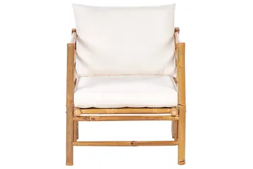 Hörnsoffa Beliani Cerreto med fåtölj Beige/ljust trä White||Light wood - Hagemøbler - Loungemøbler - Sofagruppe utendørs