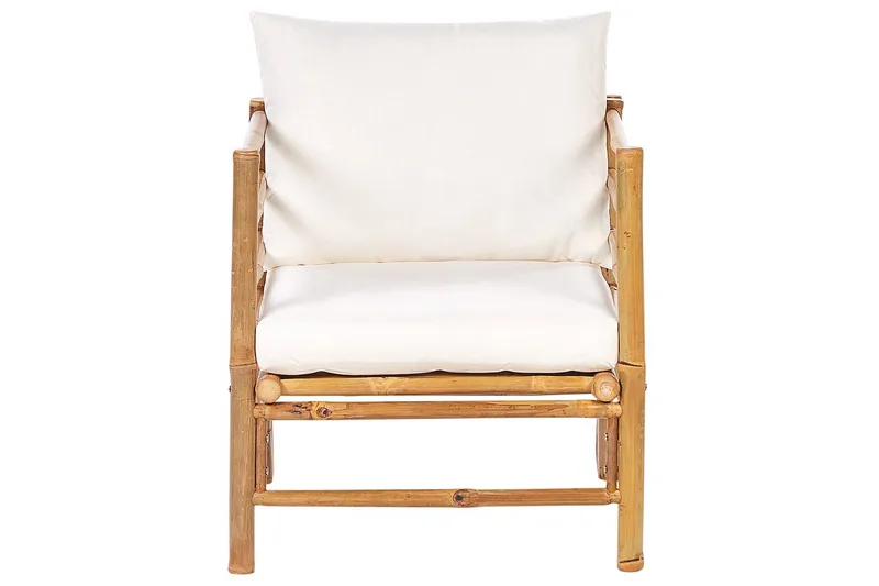 Hörnsoffa Beliani Cerreto med fåtölj Beige/ljust trä White||Light wood - Hagemøbler - Loungemøbler - Sofagruppe utendørs