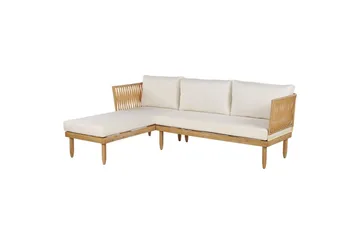 Hörnsoffa Beliani Cremona Light wood||White - Hagemøbler - Loungemøbler - Sofagruppe utendørs
