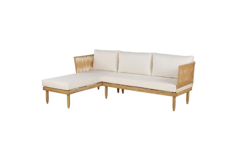 Hörnsoffa Beliani Cremona Light wood||White - Hagemøbler - Loungemøbler - Sofagruppe utendørs