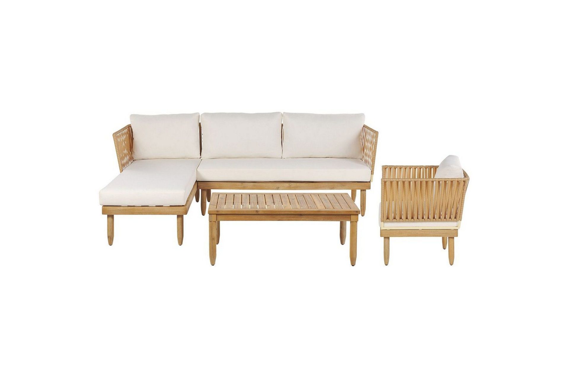 Hörnsoffa Beliani Cremona Light wood\|\|White -
