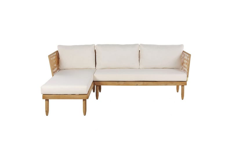 Hörnsoffa Beliani Cremona Light wood||White - Hagemøbler - Loungemøbler - Sofagruppe utendørs