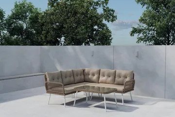 Ibiza hjørnesofagruppe utendørs - Beige - Hagemøbler - Loungemøbler - Sofagruppe utendørs