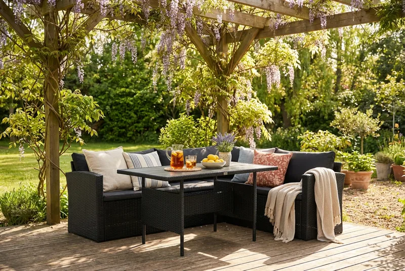 James Light Sofagruppe 5-seter - Svart - Hage - Utemiljø - Veranda & terrasse - Verandamøbler