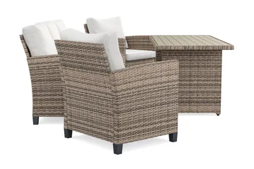 James Light sofagruppe utendørs i kunstrotting - Beige - Hagemøbler - Loungemøbler - Sofagruppe utendørs