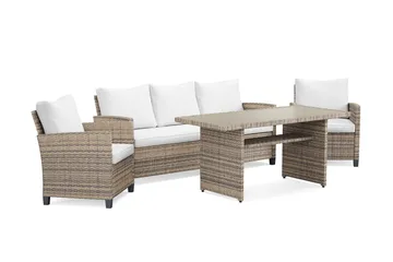James Light sofagruppe utendørs i kunstrotting - Beige - Hagemøbler - Loungemøbler - Sofagruppe utendørs