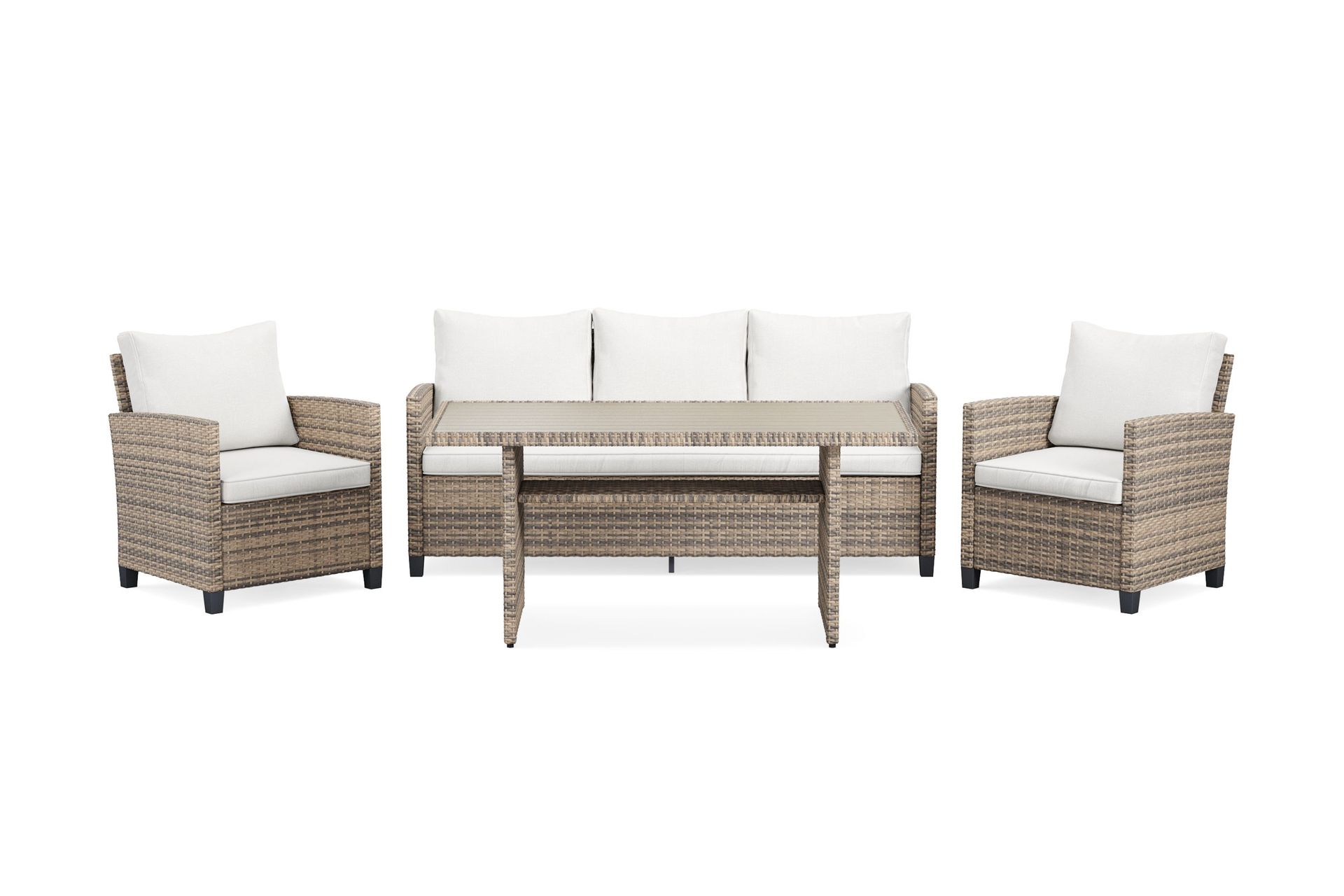 James Light sofagruppe utendørs i kunstrotting - Beige