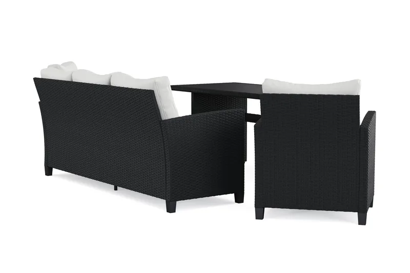 James Light sofagruppe utendørs i kunstrotting - Svart - Hage - Utemiljø - Veranda & terrasse - Verandamøbler