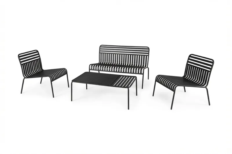 Jarva liten 4-seters sofagruppe utendørs i metall - Antrasitt - Hage - Utemiljø - Veranda & terrasse - Verandamøbler