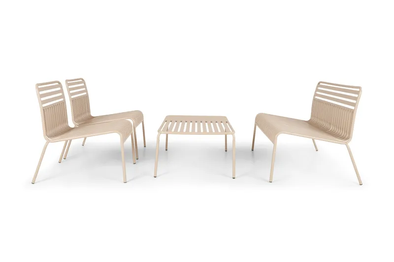 Jarva liten 4-seters sofagruppe utendørs i metall - Taupe - Hage - Utemiljø - Veranda & terrasse - Verandamøbler