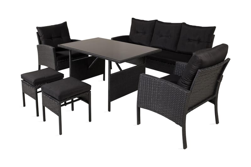 Knock Loungegruppe Svart - Venture Home - Sofagruppe utendørs - Loungesett - Verandamøbler