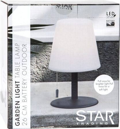 Kreta bordlampe 16 cm - hvit og svart - Hage - Utemiljø - Veranda & terrasse - Verandabelysning