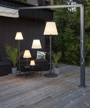 Kreta bordlampe 16 cm - hvit og svart - Hage - Utemiljø - Veranda & terrasse - Verandabelysning