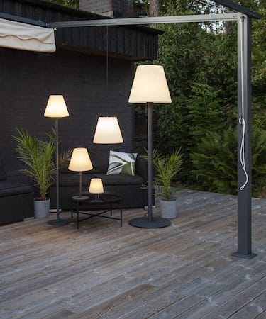 Kreta bordlampe 16 cm - hvit og svart - Hage - Utemiljø - Veranda & terrasse - Verandabelysning