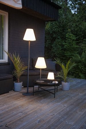 Kreta bordlampe 16 cm - hvit og svart - Hage - Utemiljø - Veranda & terrasse - Verandabelysning