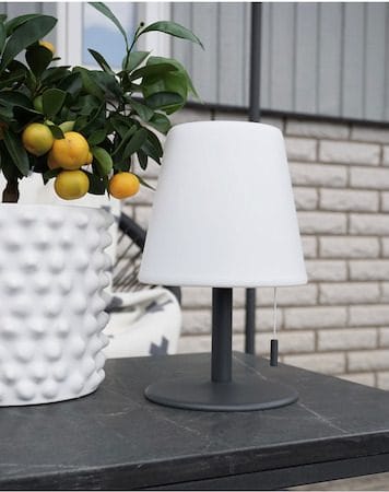 Kreta bordlampe 16 cm - hvit og svart - Hage - Utemiljø - Veranda & terrasse - Verandabelysning