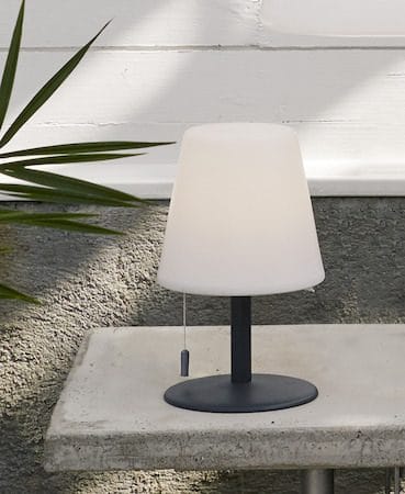Kreta bordlampe 16 cm - hvit og svart - Hage - Utemiljø - Veranda & terrasse - Verandabelysning