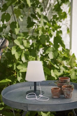 Kreta bordlampe 16 cm - hvit og svart - Hage - Utemiljø - Veranda & terrasse - Verandabelysning