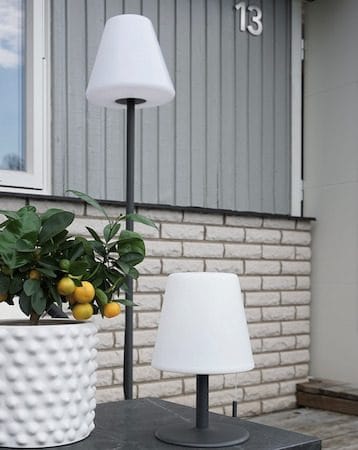 Kreta bordlampe 16 cm - hvit og svart - Hage - Utemiljø - Veranda & terrasse - Verandabelysning