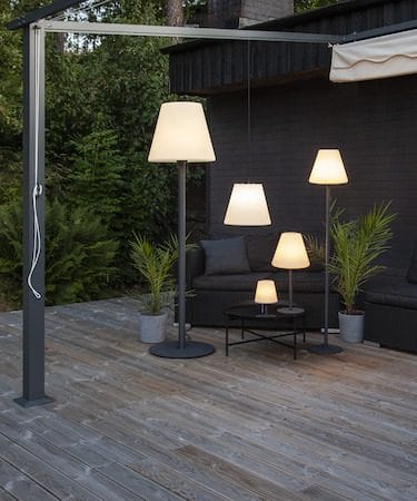 Kreta bordlampe 16 cm - hvit og svart - Hage - Utemiljø - Veranda & terrasse - Verandabelysning