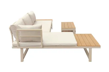 Lainelle 4-seters sofagruppe for altan og terrasse med beige puter - Beige - Hagemøbler - Loungemøbler - Sofagruppe utendørs