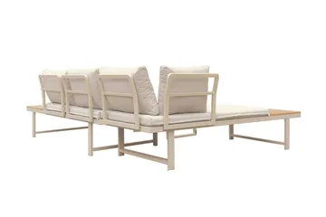 Lainelle 4-seters sofagruppe for altan og terrasse med beige puter - Beige - Hagemøbler - Loungemøbler - Sofagruppe utendørs