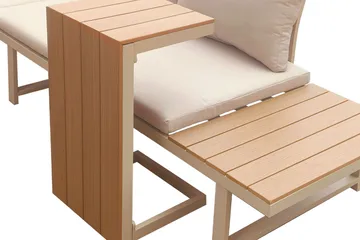 Lainelle 4-seters sofagruppe for altan og terrasse med beige puter - Beige - Hagemøbler - Loungemøbler - Sofagruppe utendørs
