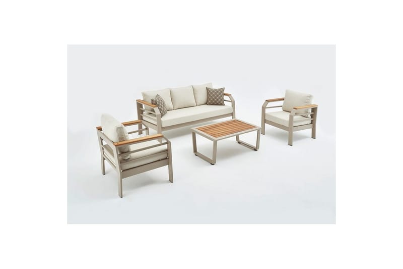 Lassento Utendørs Sofasett 5 seter - Beige - Hage - Utemiljø - Veranda & terrasse - Verandamøbler