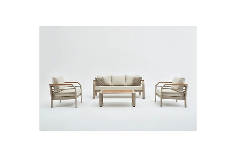 Lassento Utendørs Sofasett 5 seter - Beige - Hage - Utemiljø - Veranda & terrasse - Verandamøbler