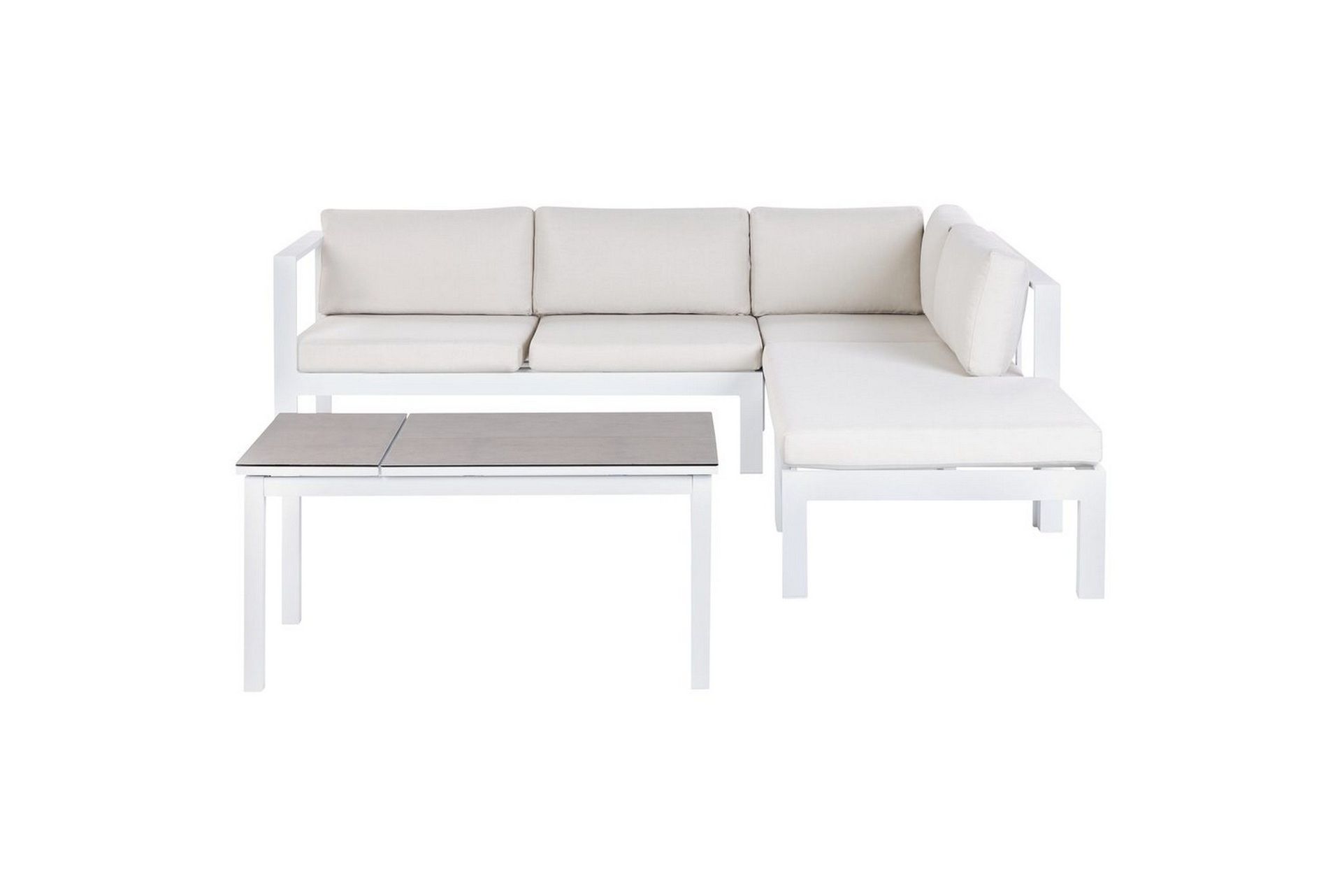 Loungegrupp 5-sits Beliani Messina Grön/vit/grå White\|\|Grey -