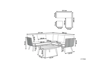 Loungegrupp Beliani Alcamo Beige||Light wood||White - Hagemøbler - Loungemøbler - Sofagruppe utendørs