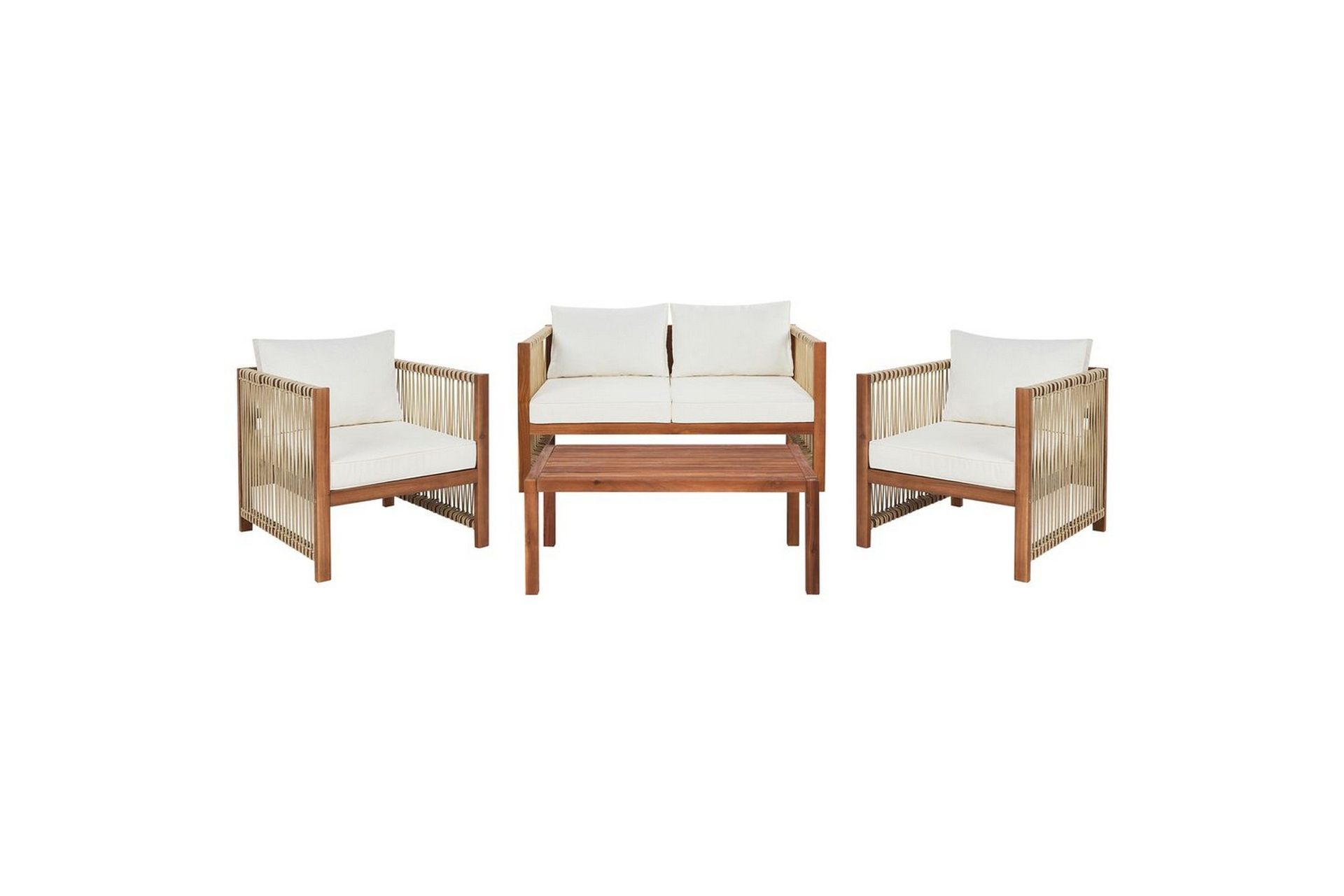 Loungegrupp Beliani Antria Ljus trä/beige Light wood\|\|Beige -