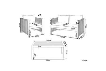Loungegrupp Beliani Antria Ljus trä/beige Light wood||Beige - Hagemøbler - Loungemøbler - Sofagruppe utendørs