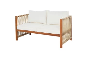 Loungegrupp Beliani Antria Ljus trä/beige Light wood||Beige - Hagemøbler - Loungemøbler - Sofagruppe utendørs