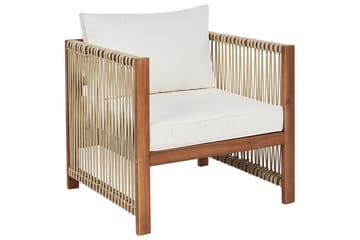 Loungegrupp Beliani Antria Ljus trä/beige Light wood||Beige - Hagemøbler - Loungemøbler - Sofagruppe utendørs