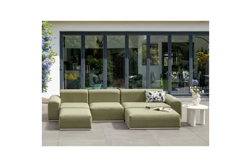 Loungegrupp Beliani Battifollo Beige/vit Green||White - Hagemøbler - Loungemøbler - Sofagruppe utendørs