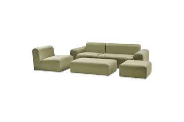 Loungegrupp Beliani Battifollo Beige/vit Green||White - Hagemøbler - Loungemøbler - Sofagruppe utendørs