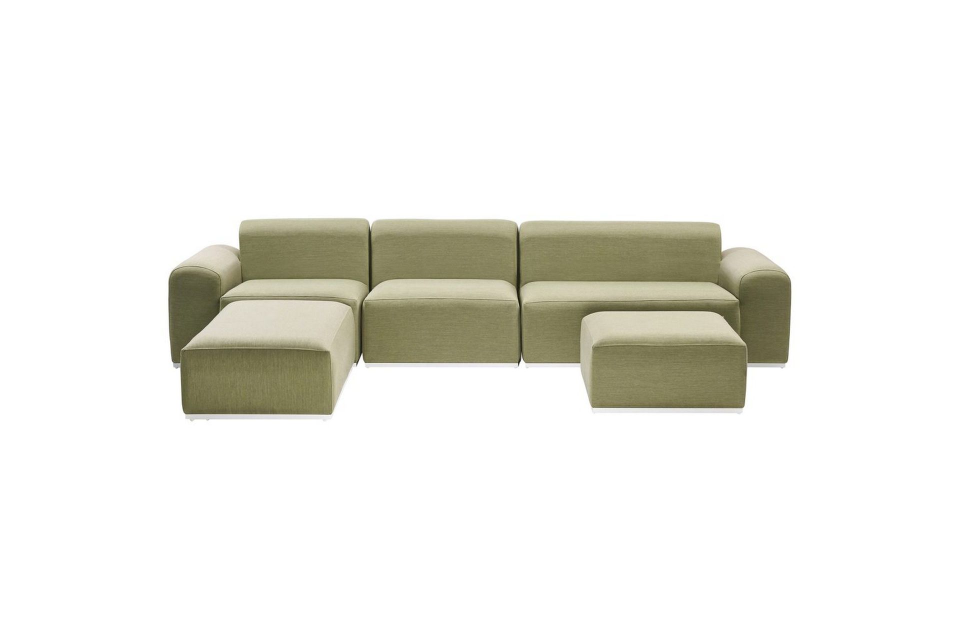 Loungegrupp Beliani Battifollo Beige/vit Green\|\|White -