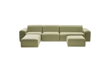 Loungegrupp Beliani Battifollo Beige/vit Green||White - Hagemøbler - Loungemøbler - Sofagruppe utendørs