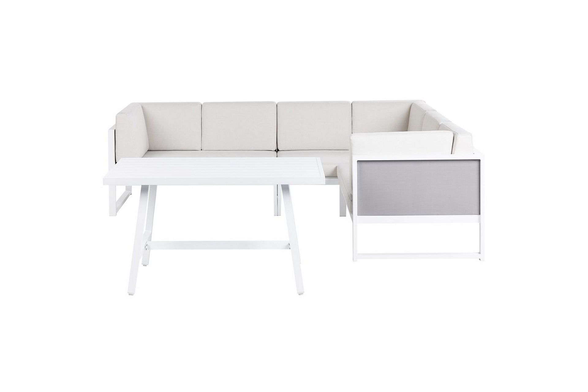 Loungegrupp Beliani Castella/Fratte Grön/vit/grå White\|\|Grey -