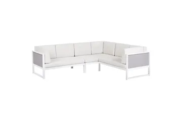 Loungegrupp Beliani Castella/Fratte Grön/vit/grå White||Grey - Hagemøbler - Loungemøbler - Sofagruppe utendørs