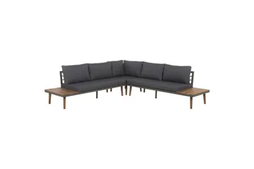 Loungegrupp Beliani Corato Grå/mörkt trä/ljust trä Grey||Dark wood||Light wood - Hagemøbler - Loungemøbler - Sofagruppe utendørs