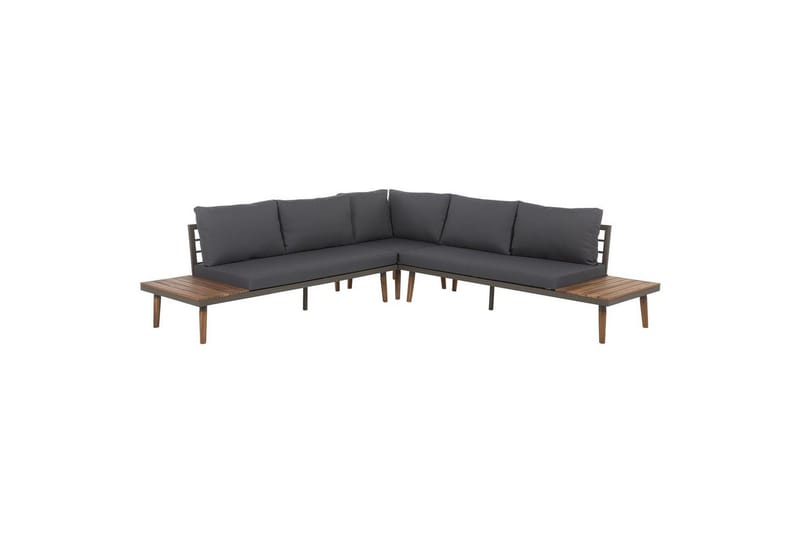Loungegrupp Beliani Corato Grå/mörkt trä/ljust trä Grey||Dark wood||Light wood - Hagemøbler - Loungemøbler - Sofagruppe utendørs