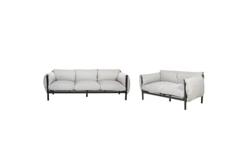 Loungegrupp Beliani Esperia Grey, Black - Hagemøbler - Loungemøbler - Sofagruppe utendørs