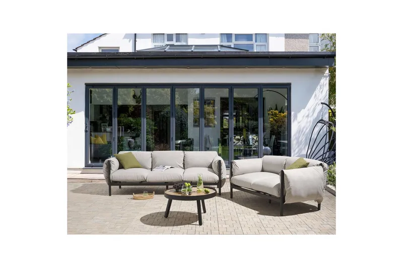 Loungegrupp Beliani Esperia Grey, Black - Hagemøbler - Loungemøbler - Sofagruppe utendørs