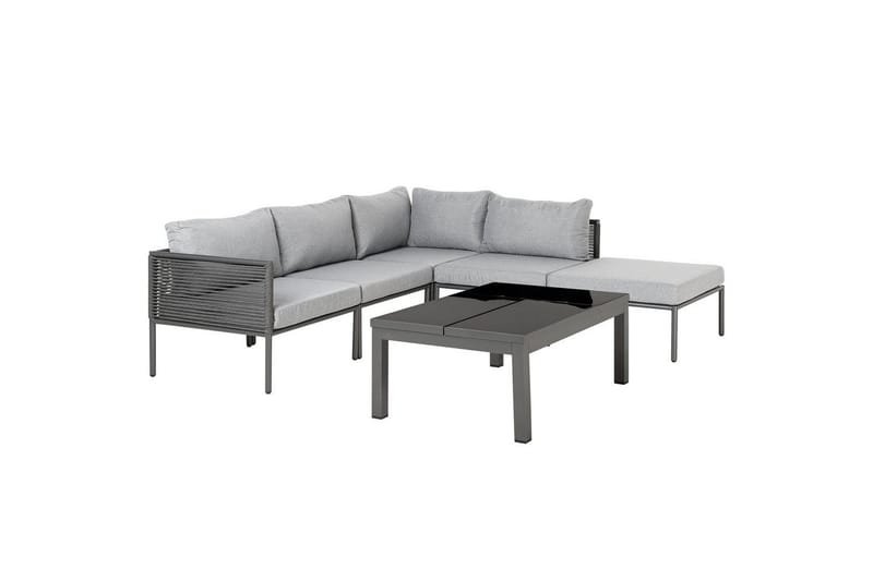 Loungegrupp Beliani Forano Grey||Black - Hagemøbler - Loungemøbler - Sofagruppe utendørs