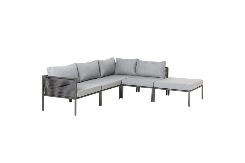 Loungegrupp Beliani Forano Grey||Black - Hagemøbler - Loungemøbler - Sofagruppe utendørs