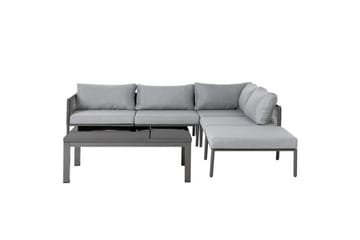 Loungegrupp Beliani Forano Grey||Black - Hagemøbler - Loungemøbler - Sofagruppe utendørs