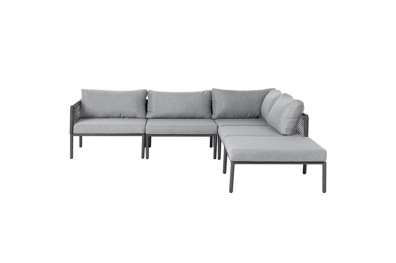 Loungegrupp Beliani Forano Grey||Black - Hagemøbler - Loungemøbler - Sofagruppe utendørs
