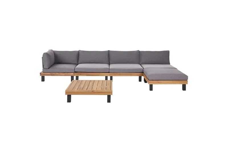Loungegrupp Beliani Frazzano Grey||Light wood, undefined